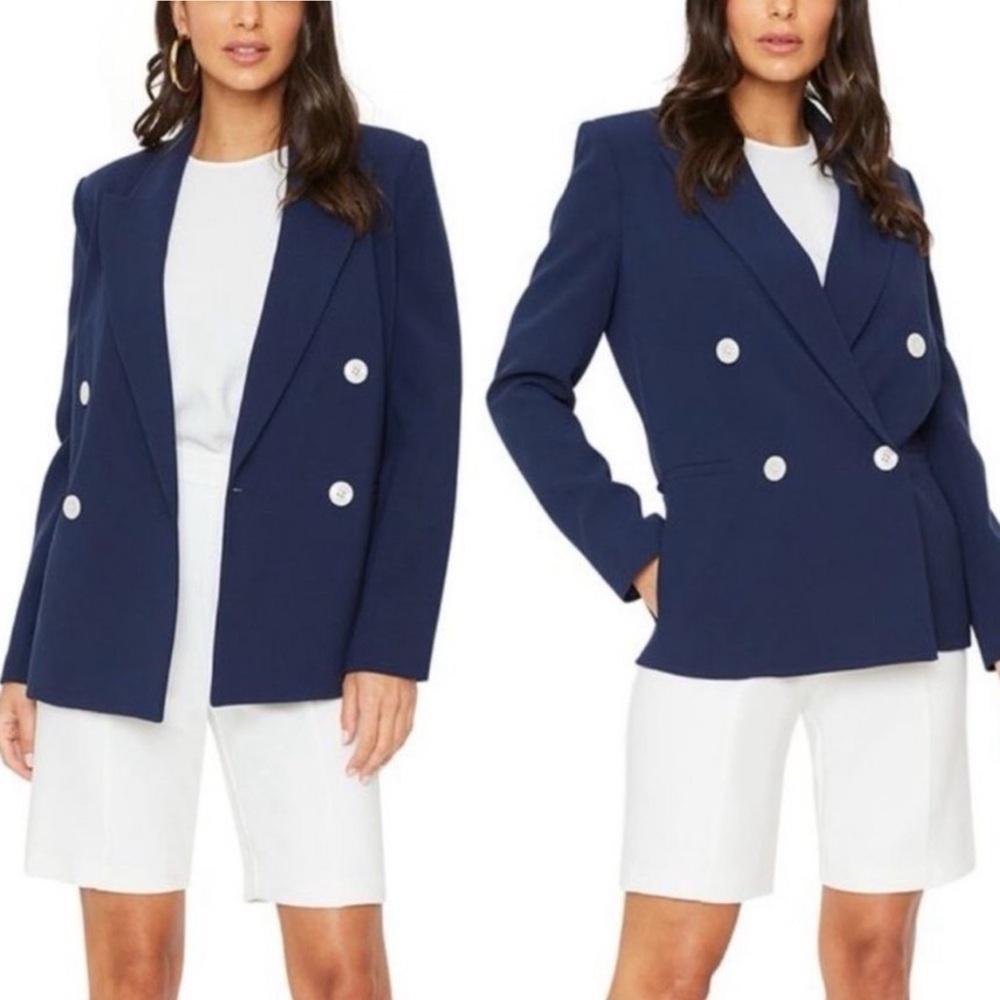 BLACK HALO Hugo Double‎ Breasted Blazer in Navy NWOT